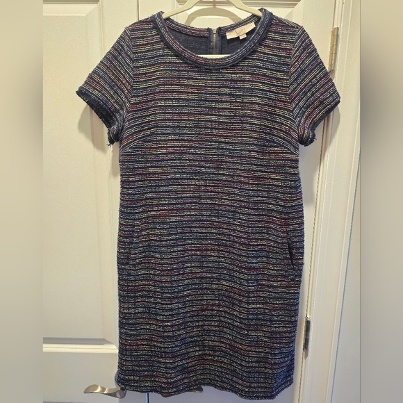 Loft Black Tweed Pocket Shift Dress Size 14 - Picture 1 of 7